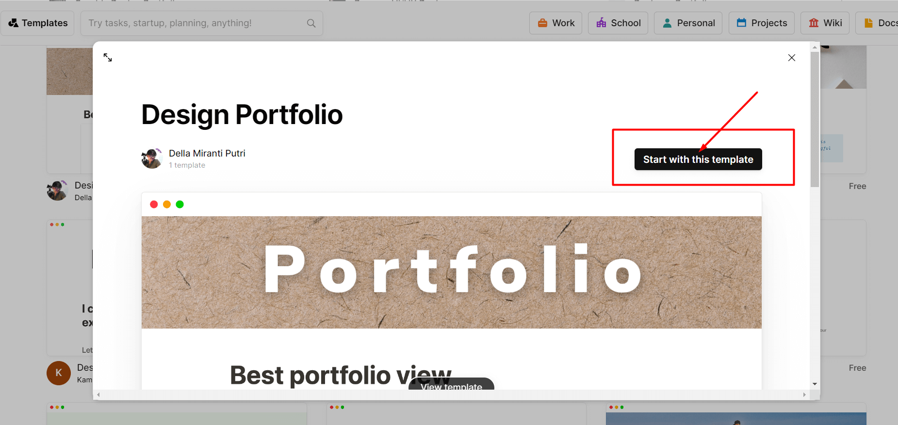 Быстро готовим дизайнерское портфолио в Notion